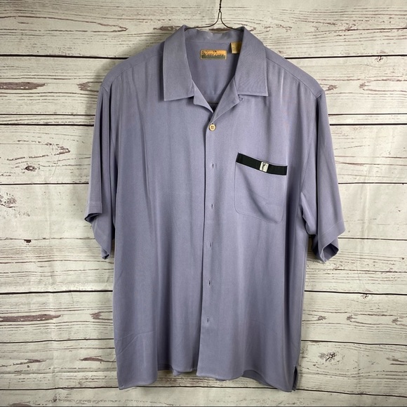 Vintage Other - VINTAGE Bobby Chan 100% silk golf short sleeve shirt Sz L